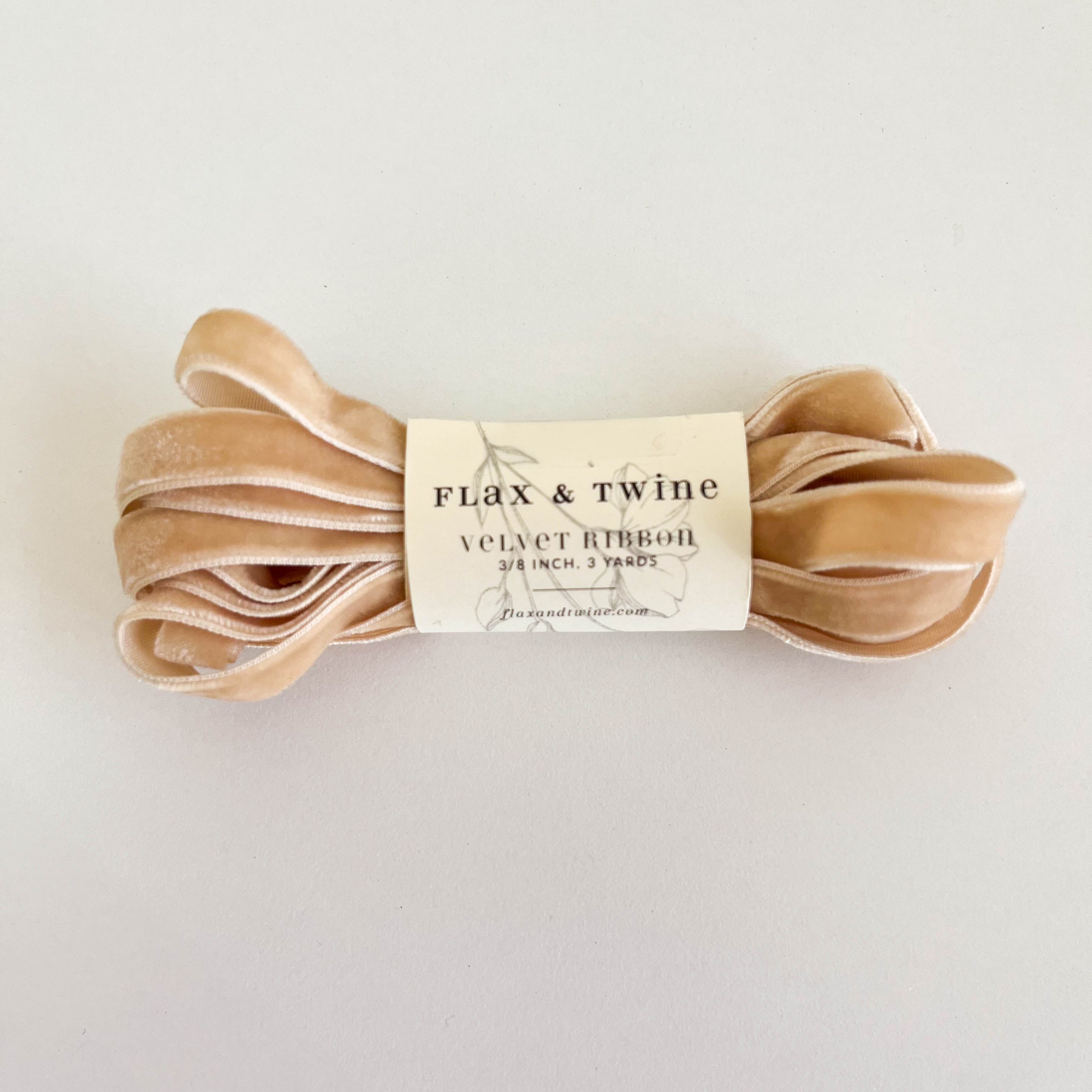 Flax & Twine 3/8" Velvet Ribbon