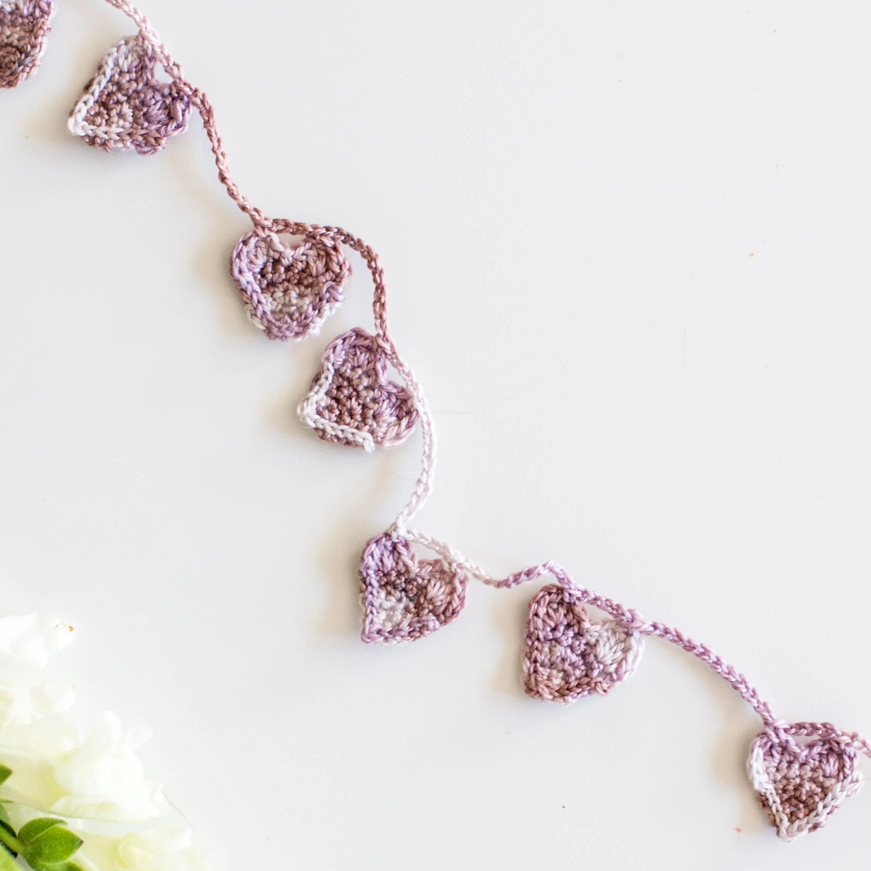 Crochet Heart Garland Pattern & Video
