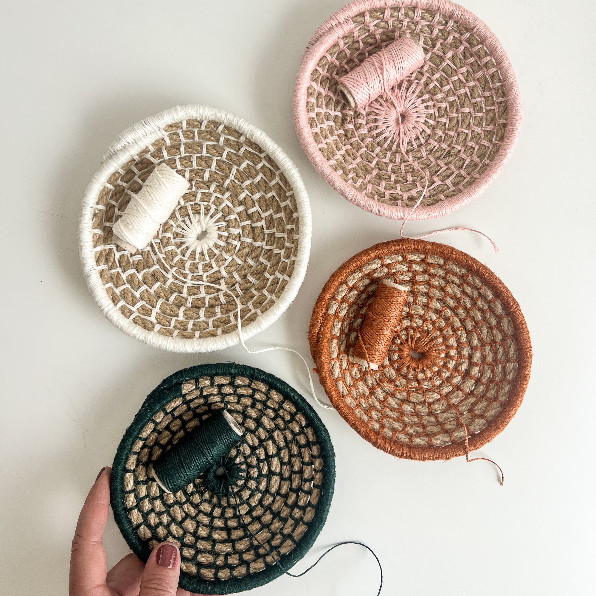 Naomi Mini Bowls in Ivory, Blush, Rust, and Spruce