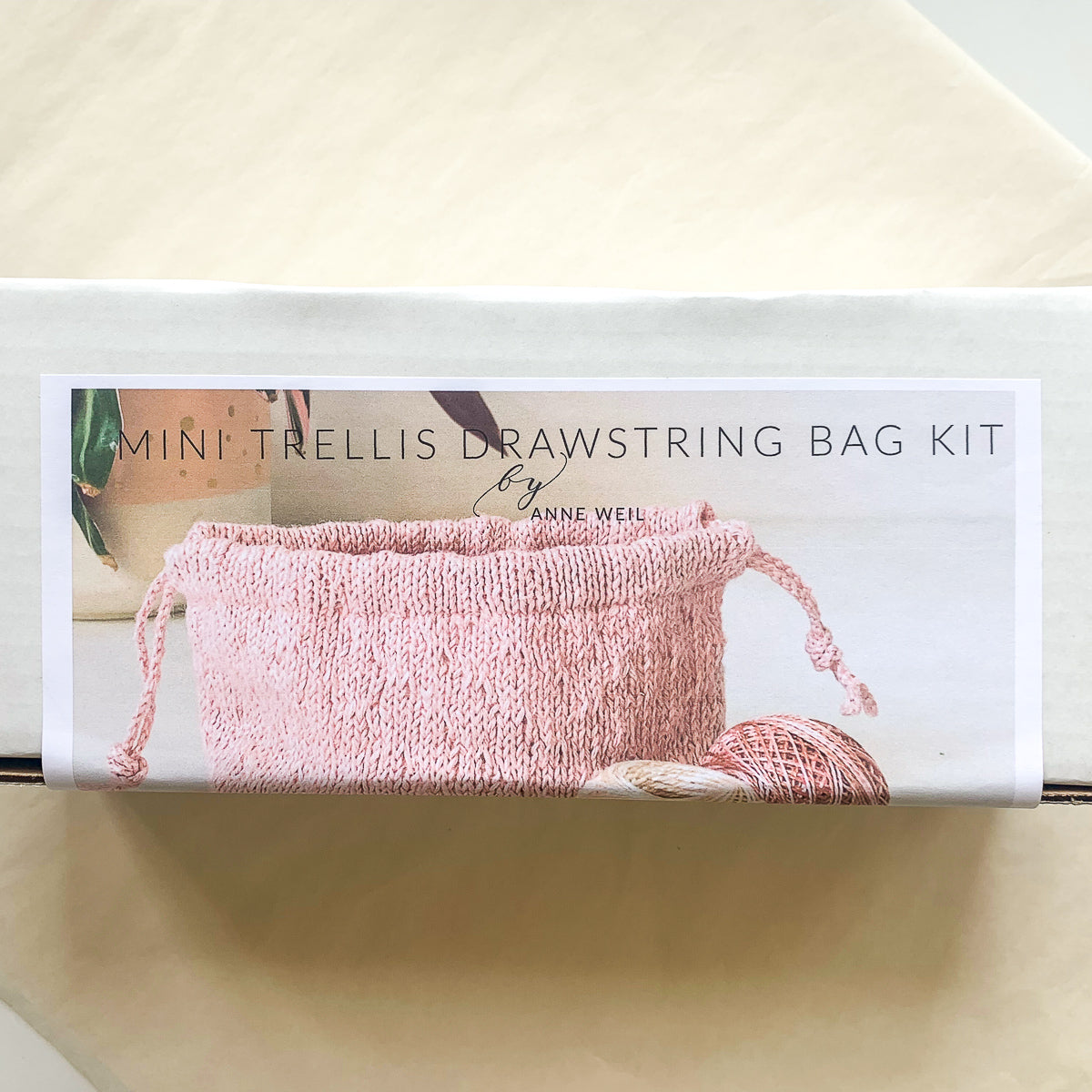 Mini Trellis Stitch Drawstring Bag Kit